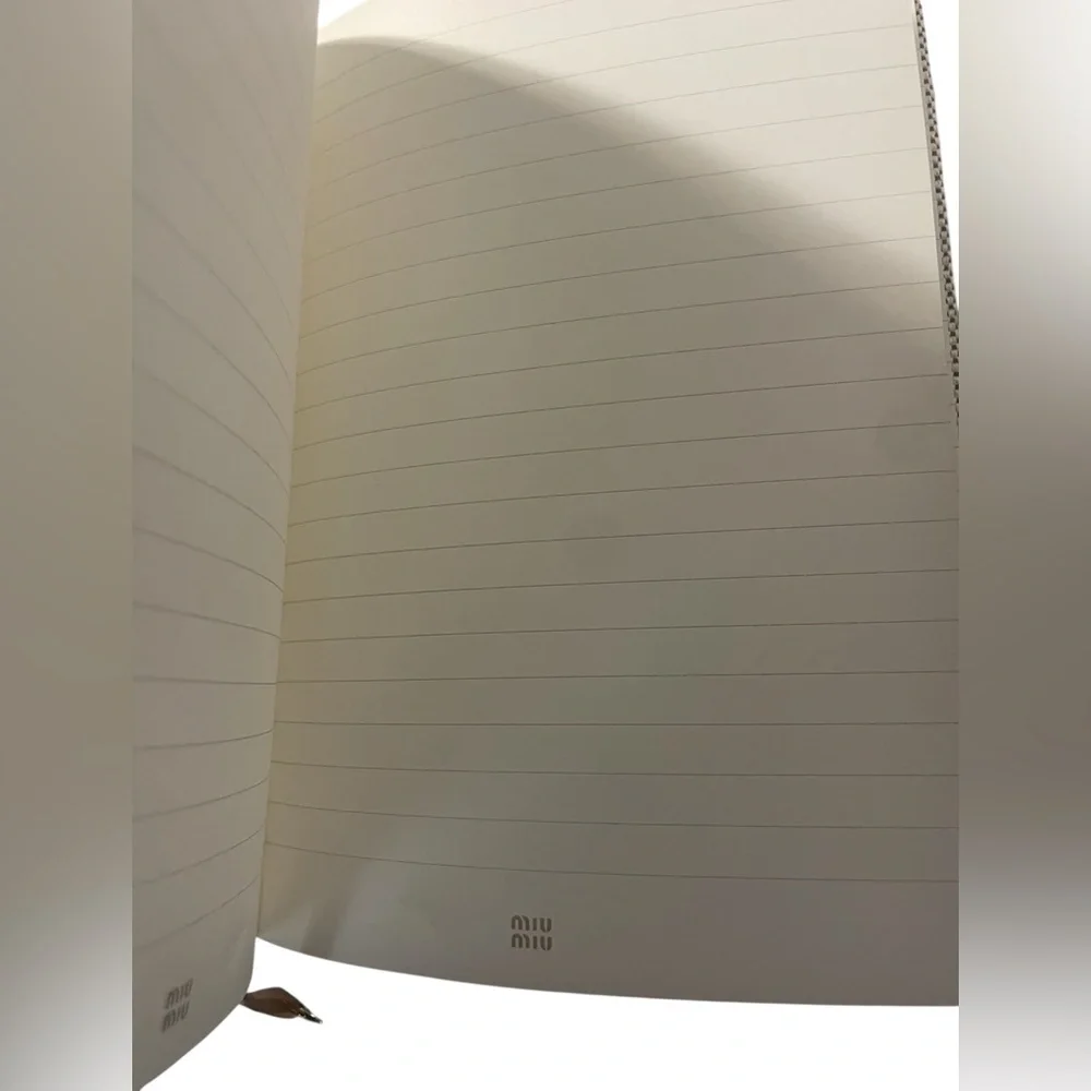 New in Bag Miu Miu Textured Canvas GWP Lined Notebook with Belt Closure
